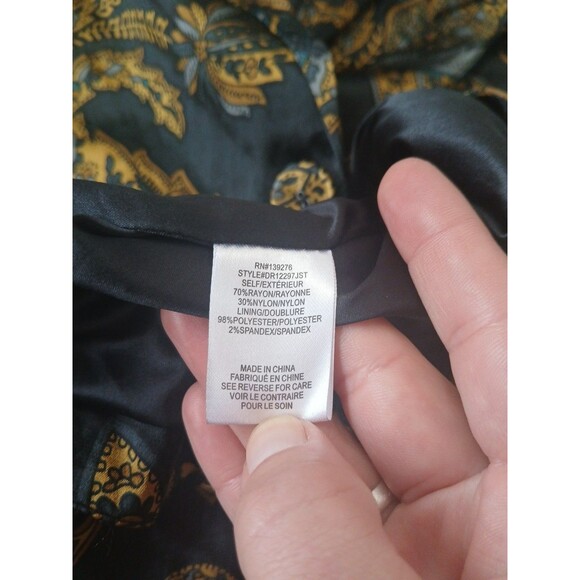 DR2 Daniel Rainn Satin Blazer Jacket Women’s S Black Paisley Luxe - Picture 6 of 7